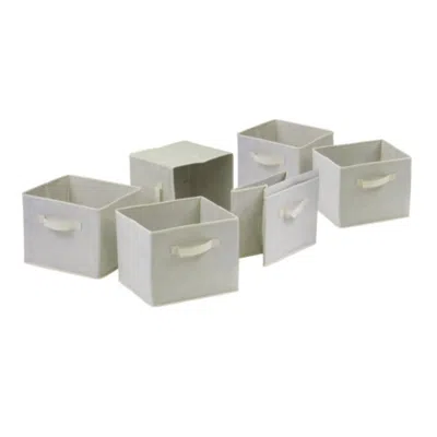 Hivvago 6-pc Foldable Fabric Basket Set Beige In Neutral