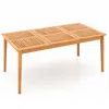 Hivvago 6-person Outdoor Acacia Wood Rectangular Bistro Dining Table