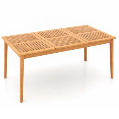 Hivvago 6-person Outdoor Acacia Wood Rectangular Bistro Dining Table In Brown