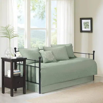 Hivvago 6-piece Country Cottage Quilted Seafoam Green Reversible Daybed Cover Set