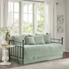 Hivvago 6-piece Farmhouse Seafoam Green Daybed Cover Bedding Set With Scalloped Edges In Green