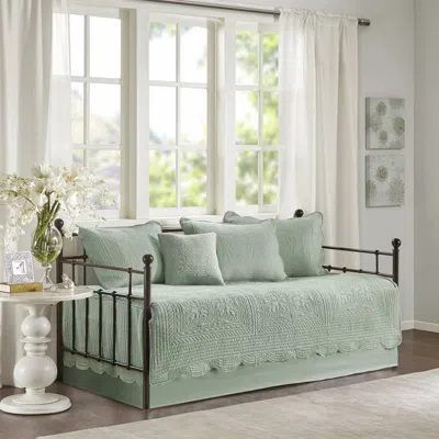 Hivvago 6-piece Farmhouse Seafoam Green Daybed Cover Bedding Set With Scalloped Edges