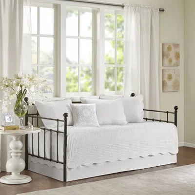 Hivvago 6-piece Farmhouse White Daybed Cover Bedding Set With Scalloped Edges