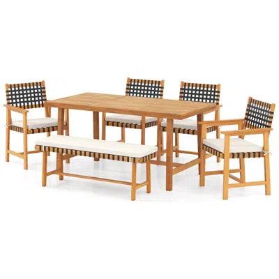 Hivvago 6-piece Patio Dining Set For 5-6 People Farmhouse Furniture In Multi
