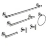Hivvago 6 Piece Stainless Steel Bathroom Towel Rack Set Wall Mount - Brushed Nickel