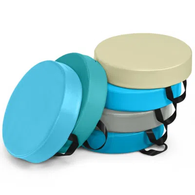 Hivvago 6 Pieces 15 Inch Round Toddler Floor Cushions-blue