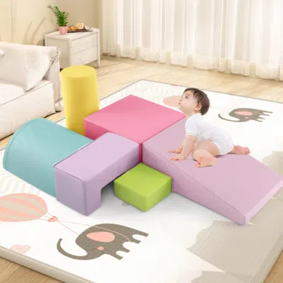 Hivvago 6 Pieces Foam Climbing Blocks Indoor Climb And Crawl Activity Playset With Rectangles-multicolor