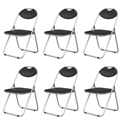 Hivvago 6 Pieces U-shape Folding Chairs With Hollow Handle In Animal Print