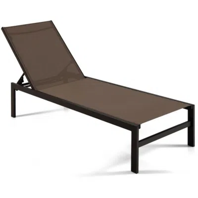 Hivvago 6-position Chaise Lounge Chairs With Rustproof Aluminium Frame-black In Brown