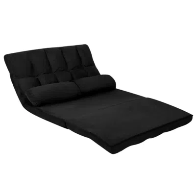 Hivvago 6-position Foldable Floor Sofa Bed With Detachable Cloth Cover-black