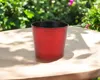 Hivvago 6" Red Recycled Plastic Indoor Outdoor Round Pot Planter In Red