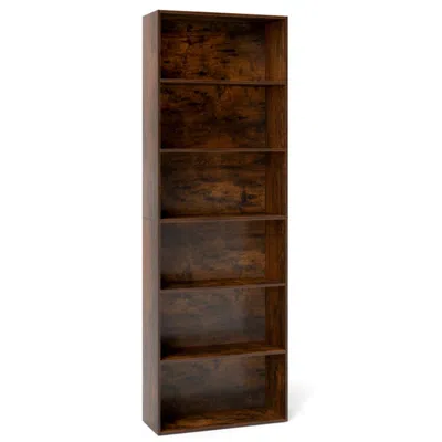 Hivvago 6-tier Bookcase With 6 Open Shelves And Anti-toppling Kits In Brown