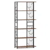 Hivvago 6-tier Bookshelf Modern Geometric Bookcase With Heavy-duty Metal Frame And Anti-tipping Kits In Black