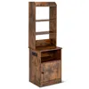 Hivvago 6-tier Bookshelf With Charging Station And Cabinet
