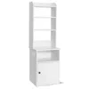 Hivvago 6-tier Bookshelf With Charging Station And Cabinet-white