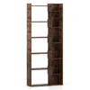 Hivvago 6-tier Bookshelf Wooden Bookcase With 2 Anti-tipping Kits Open Display Shelf