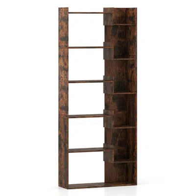Hivvago 6-tier Bookshelf Wooden Bookcase With 2 Anti-tipping Kits Open Display Shelf