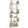 Hivvago 6-tier Geometric Bookcase With Metal Frame And Anti-tipping Kits In Gray