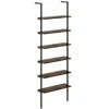 Hivvago 6-tier Ladder Shelf 72 Inches Industrial Wall Mounted Bookshelf
