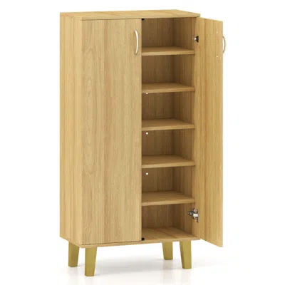 Hivvago 6-tier Modern Freestanding Wooden Shoe Cabinet With Doors And Removable Shelves In Brown