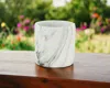 Hivvago 6" White And Gray Marbleized Ceramic Indoor Outdoor Round Pot Planter In White