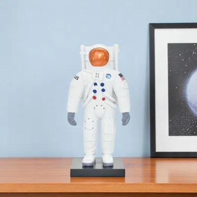 Hivvago 6" White Resin Usa Astronaut Tabletop Sculpture