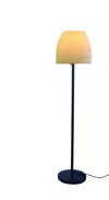 Hivvago 60" Black And White Floor Lamp With White Fabric Bowl Shade