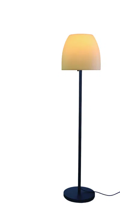 Hivvago 60" Black And White Floor Lamp With White Fabric Bowl Shade