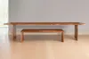 Hivvago 60" Brown Solid Wood Live Edge Dining Bench In Brown