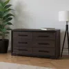 Hivvago 60" Brown Wood Six Drawer Double Dresser In Brown