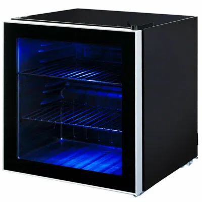 Hivvago 60 Can Beverage Mini Refrigerator With Glass Door In Multi