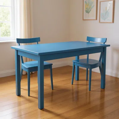 Hivvago 60" Caribbean Blue Solid Wood Dining Table