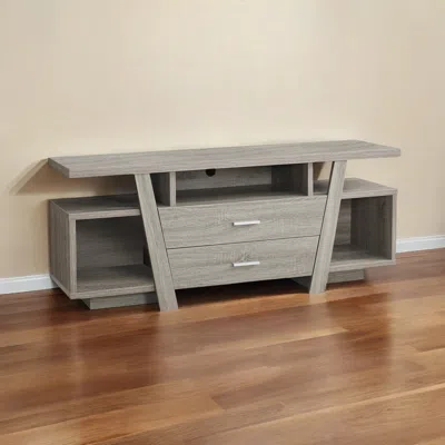 Hivvago 60" Deep Taupe Open Shelving Tv Stand In Gray