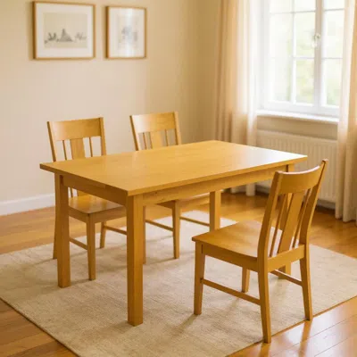 Hivvago 60" Goldenrod Solid Wood Dining Table In Brown
