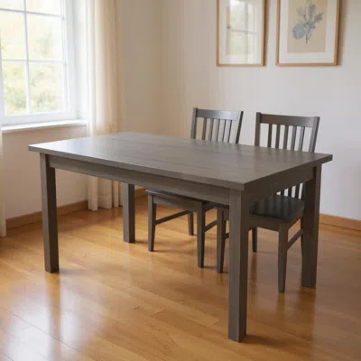 Hivvago 60" Gray Solid Wood Dining Table