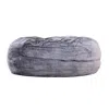 Hivvago 60 Inch Bean Bag, Round Shape, Foam Filling, Polyester Upholstery, Gray In Gray