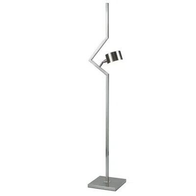 Hivvago 60 Inch Floor Lamp, Metal Drum Shade, Modern Style, Square Base, Nickel