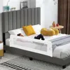 Hivvago 60-inch Foldable Bed Rail Swing Down Baby Bed Guard Rail With Adjustable Safety Strap-white