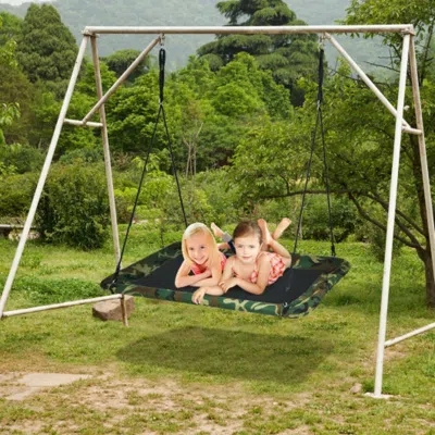 Hivvago 60 Inches Platform Tree Swing Outdoor With 2 Hanging Straps-camouflage In Green