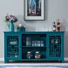 Hivvago 60" Sideboard Buffet Table Storage Cabinet - Teal Blue