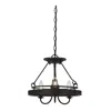 Hivvago 60 X 3 Watt Metal Frame Pendant With Hardwired Switch, Textured Gray