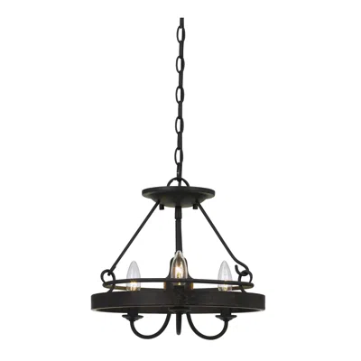 Hivvago 60 X 3 Watt Metal Frame Pendant With Hardwired Switch, Textured Gray