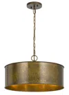 Hivvago 60 X 3 Watt Round Metal Frame Chandelier With 6 Foot Chain, Distressed Gold In Brown