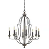 Hivvago 60 X 8 Watt Metal Chandelier With Tubular Frame, Textured Bronze
