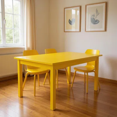 Hivvago 60" Yellow Solid Wood Dining Table