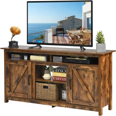Hivvago 60â€industrial Tv Stand Entertainment Center With Shelve And Cabinet-brown
