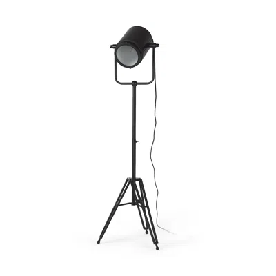 Hivvago 61" Black Led Floor Lamp With Black Metal Shade