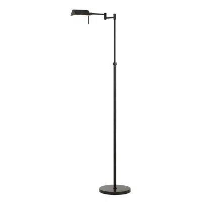Hivvago 61" Bronze Adjustable Swing Arm Floor Lamp In Black