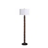 Hivvago 61" Brown And White Resin Floor Lamp With White Fabric Drum Shade In Brown