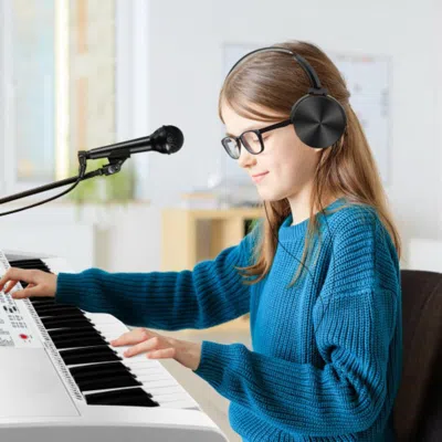 Hivvago 61-key Electric Piano Keyboard For Beginner-white In Brown